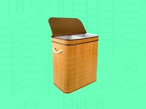 'Espaçoso': este cesto com divisórias ajuda a separar roupa suja por cores