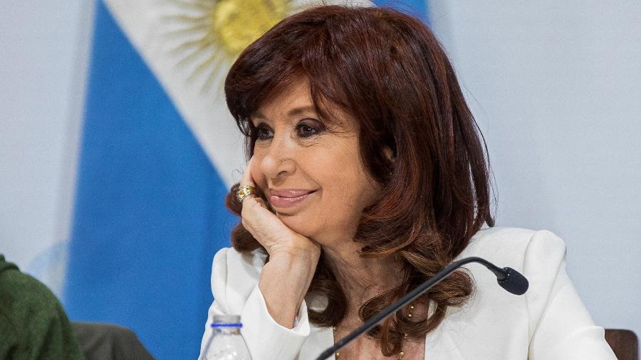 15.set.2022 - Cristina Kirchner, então vice-presidente da Argentina, durante reunião com representantes da Igreja Católica