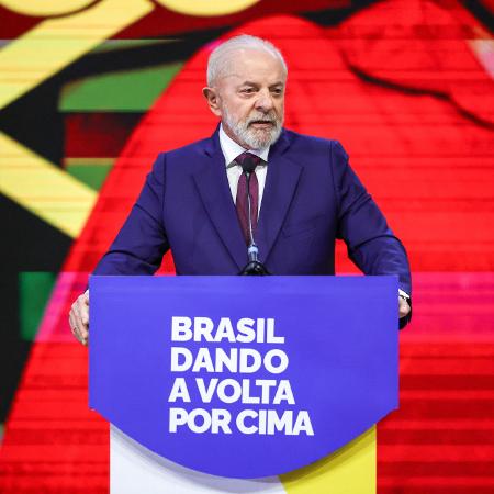 O presidente Lula (PT) em evento em Brasília