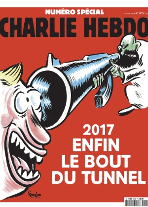 3.jan.2017 - Foto de divulgação da capa de edição especial da revista satírica "Charlie Hebdo" - AFP