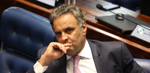 20.fev.2018 - Aécio Neves (PSDB-MG) durante sessão no Senado - Fátima Meira/Estadão Conteúdo