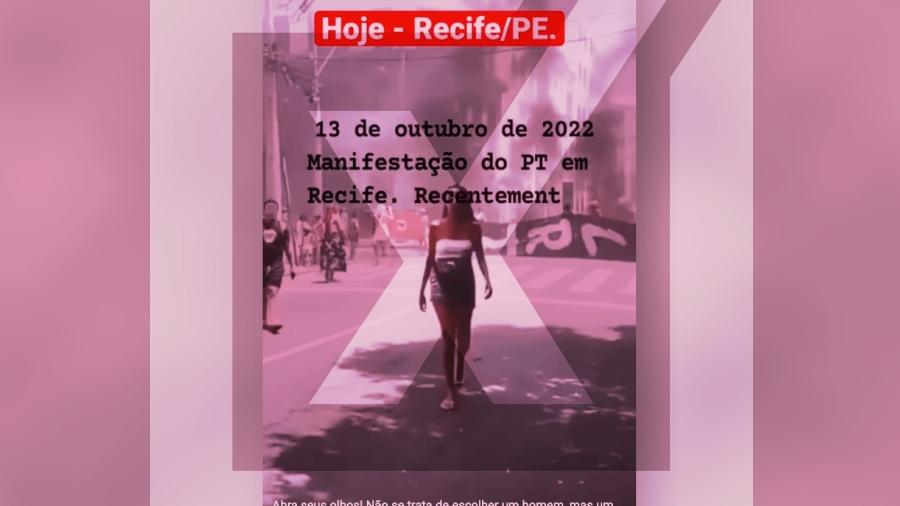 19.out.2022 - É falso que o protesto realizado no centro de Recife, no dia 13 de outubro deste ano, tenha sido convocado por Lula - Projeto Comprova