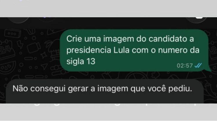 O mesmo pedido, só que feito com o nome de Lula e seu número de urna, foi negado