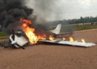 Piloto coloca fogo em avião e foge após ação de controle da FAB no MT