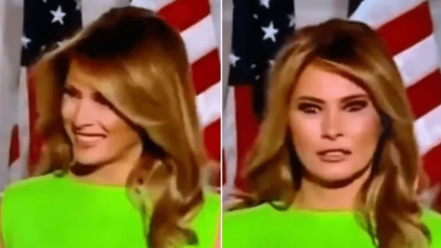 Expressão facial de Melania Trump mudou após ela cumprimentar a enteada, Ivanka Trump - Reprodução / Twitter