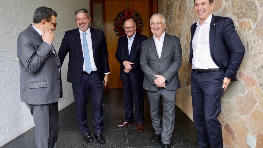 Presidente da Câmara, Arthur Lira, almoçou com o vice-presidente eleito, Geraldo Alckmin, e políticos do PSB - Divulgação