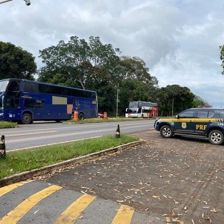 Ônibus com golpistas apreendido em Minas Gerais - Divulgação/PRF