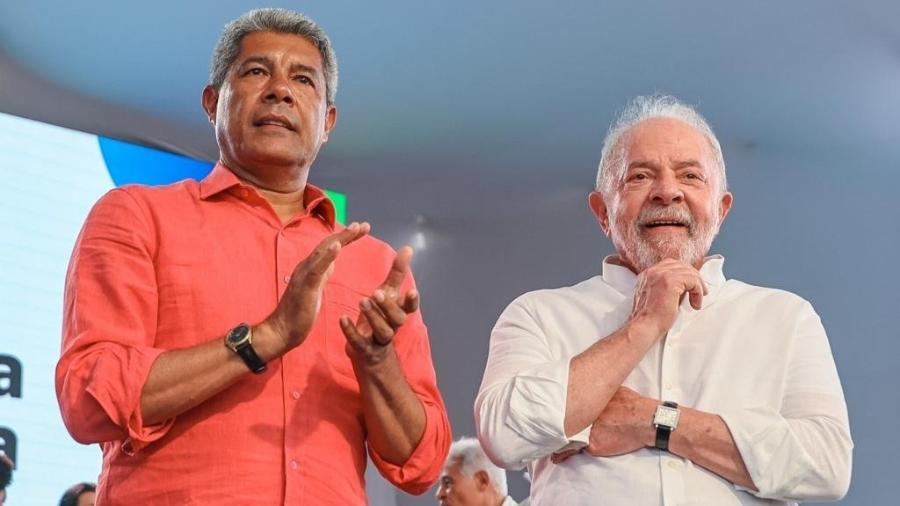 14.fev.2023 - O presidente Lula (PT) ao lado do governador da Bahia, Jerônimo Rodrigues (PT) - Ricardo Stuckert