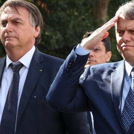 O ex-presidente Jair Bolsonaro e o governador de São Paulo, Tarcísio de Freitas