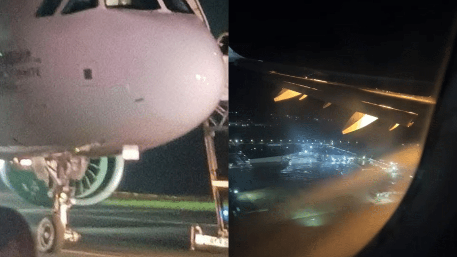 Airbus da Frontier Airlines teve roda arremessada e motor em chamas após falha durante pouso - Reprodução / FL360aero