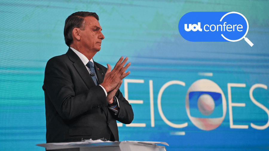 29.OUT.2022 - Presidente Jair Bolsonaro da TV Globo no segundo turno - Arte/UOL sobre Gabriel Bastos Mello/Estadão Conteúdo