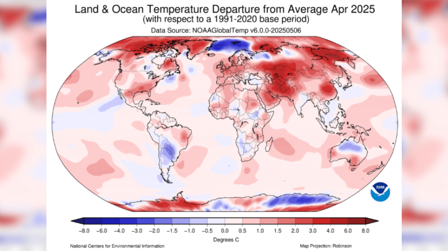 Mapa mostra valores de temperatura próximos à média no Oceano Pacífico Equatorial, indicando neutralidade