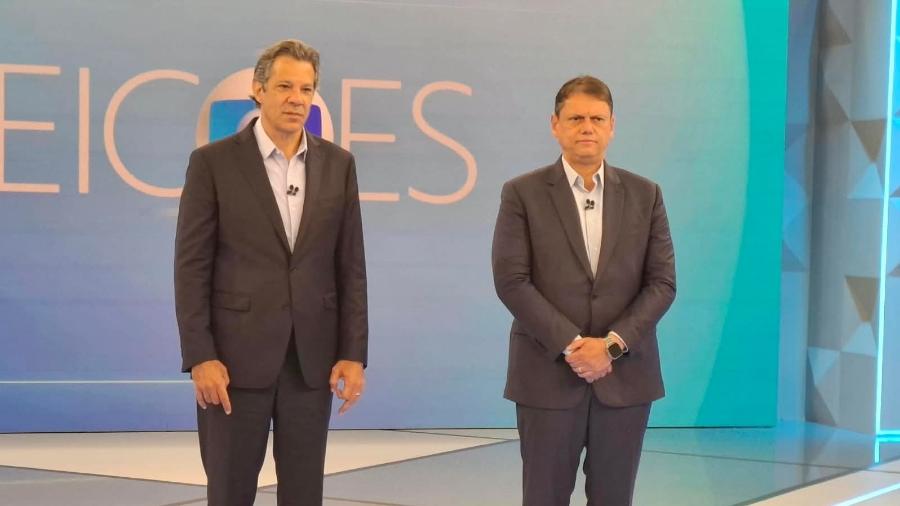 Fernando Haddad e Tarcísio de Freitas se enfrentam em debate na Globo