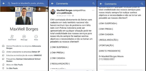 Perfil, informações e anúncio são falsos e fazem parte de golpe, diz Detran - Reprodução/Facebook