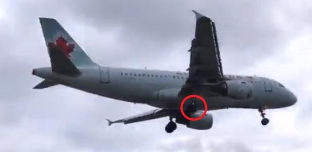 Falha no trem de pouso | Avião faz pouso de emergência sem uma das rodas no Canadá