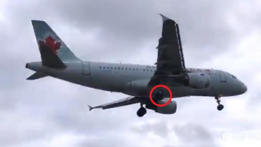 Avião da Air Canada pousa com uma roda a menos no trem de pouso - Reprodução/Twitter