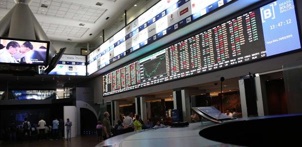 Vista de painel do índice Ibovespa, principal indicador da Bolsa de Valores paulista, a B3
