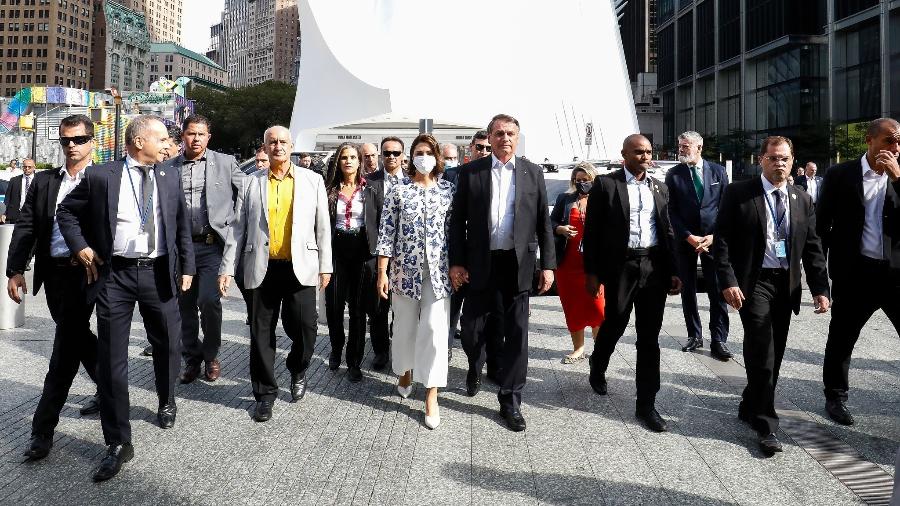 Presidente Jair Bolsonaro e comitiva visitam memorial às vítimas do 11 de Setembro em Nova York - Alan Santos/PR