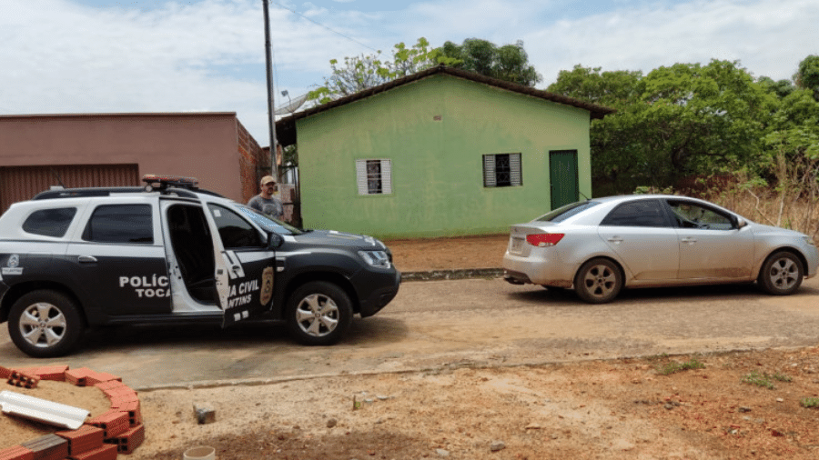 Carro foi recuperado após ser furtado duas vezes em menos de 12 horas no interior do Tocantins - Divulgação/Polícia Civil do Tocantins/SSP