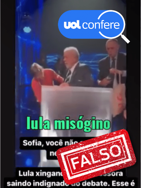 17.out.2022 - Lula nem sequer tem uma assessora chamada Sofia - Arte/UOL sobre Reprodução