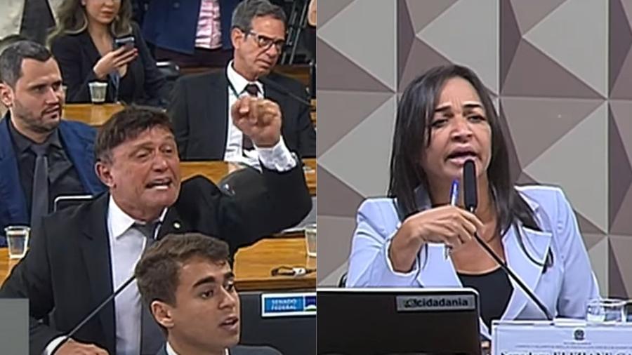 Deputado Eder Mauro e senadora Eliziane Gama bateram boca durante sessão da CPI do 8 de Janeiro - Reprodução/TV Senado