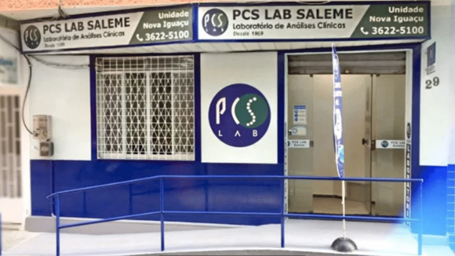 Fachada do laboratório PSC Lab, em Nova Iguaçu (RJ), onde 'falso negativo' foi produzido