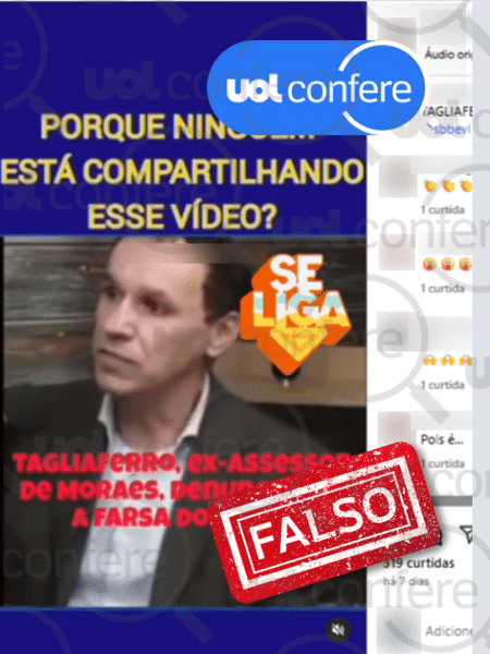 22.mai.2025 - Insinuação sobre infiltrados é de Marcos Vanucci, não de ex-assessor de Moraes - Arte/UOL sobre Reprodução/Instagram