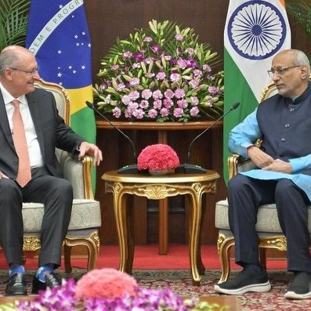 Alckmin em encontro oficial com o vice-presidente indiano, Chandrapuram Ponnusami Radhakrishnan Alckmin em encontro oficial com o vice-presidente indiano, Chandrapuram Ponnusami Radhakrishnan