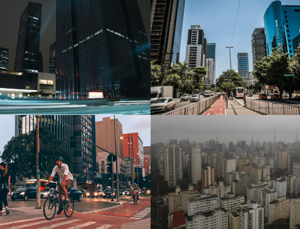 A partir do alto à esq., em sentido horário, o Complexo JK e as avenidas Berrini, Paulista e Faria Lima, onde se localizam os imóveis controlados por offshores - Arte/UOL