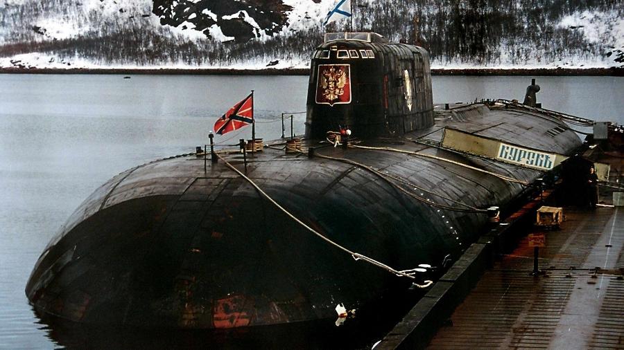 Foto de arquivo do submarino Kursk, cuja explosão foi a maior catástrofe sofrida pela Marinha russa desde o fim da União Soviética - AFP