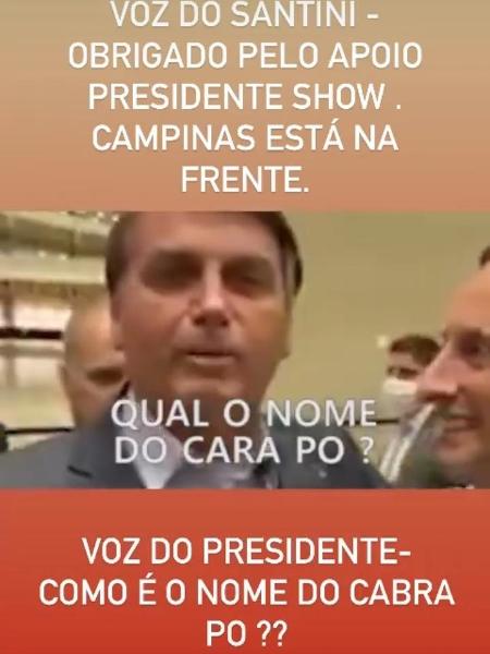 Adversários trolam candidato de Campinas após aparição de Bolsonaro - Reprodução/Instagram
