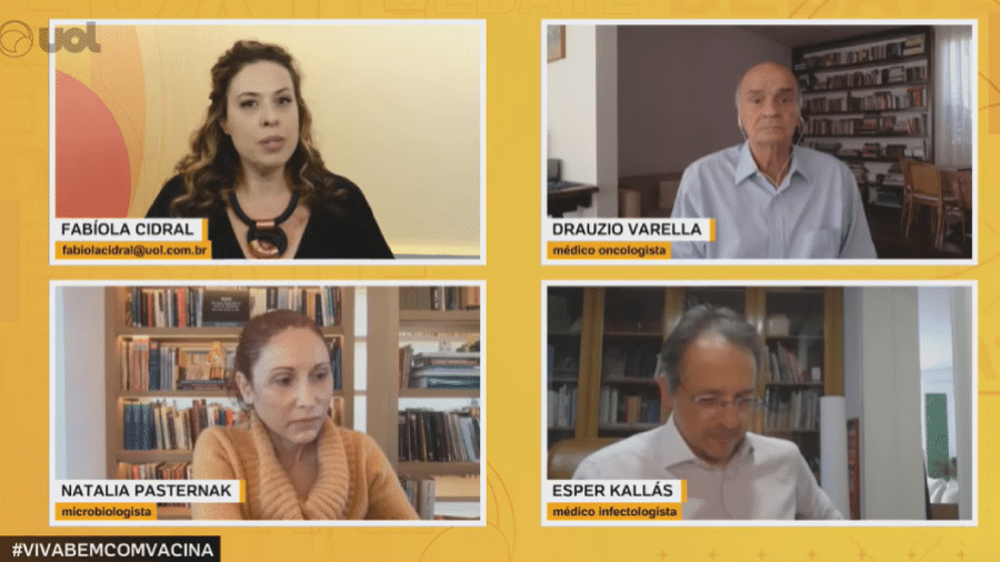 UOL Debate com Drauzio Varella, Natalia Pasternak e Esper Kallás conversam com Fabíola Cidral - VivaBem/UOL