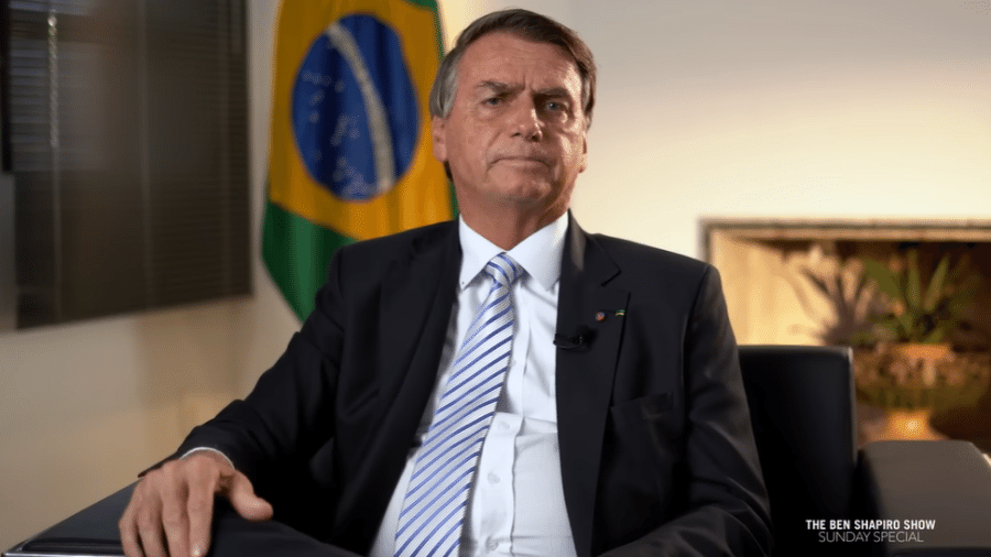 O presidente Jair Bolsonaro (PL) concede entrevista ao programa de Ben Shapiro - Reprodução/YouTube/Ben Shapiro