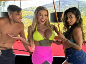 Andressa Urach adota tema 'marmita de casal' em gravação com influencers