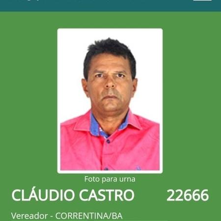 José Cláudio Castro de Souza, candidato em Correntina (BA), foi morto a tiros dentro de casa - Reprodução/DivulgaCand/TSE