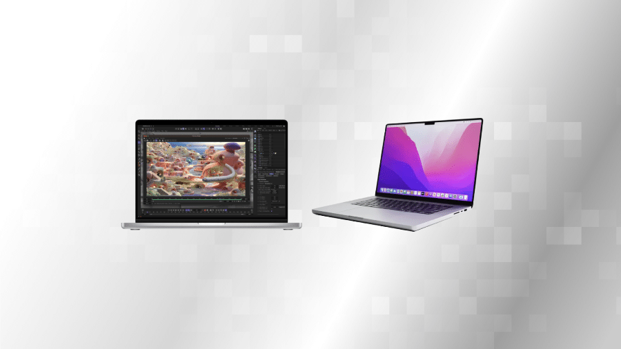 Comparativo Macbook Pro M2 (à esquerda) versus M1 - Arte UOL