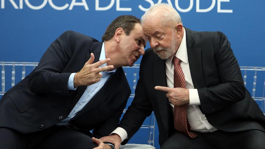 O prefeito do Rio de Janeiro Eduardo Paes (PSD) e o presidente Lula (PT)