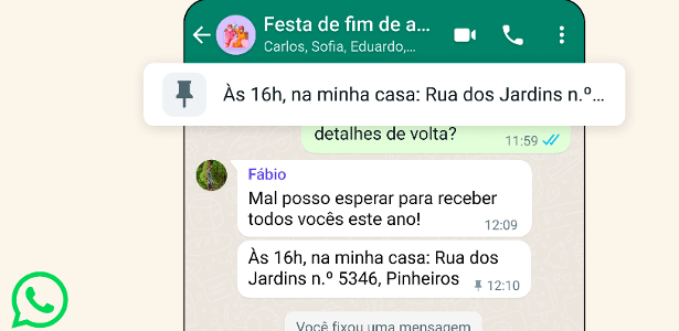 WhatsApp vai permitir fixar mensagens no topo da conversa