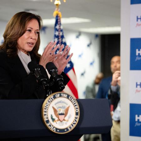 A vice-presidente e candidata do Partido Democrata, Kamala Harris