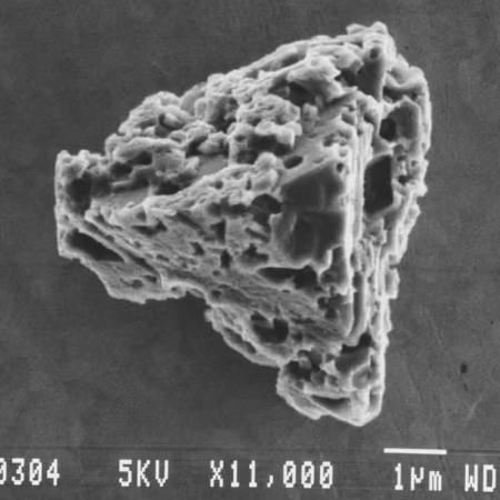 Grãos pré-solares como este existiram há bilhões de anos em nuvens moleculares antes de chegarem à Terra em meteoritos