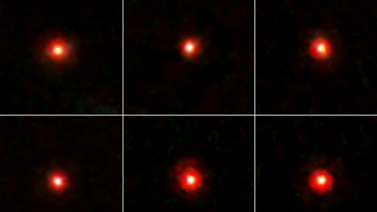 Pontos vermelhos foram detectados pelo telescópio James Webb