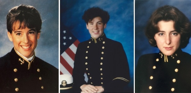 Mikie Sherrill, Amy McGrath e Ms. Luria quando faziam parte da Academia Naval americana - Handout via The New York Times