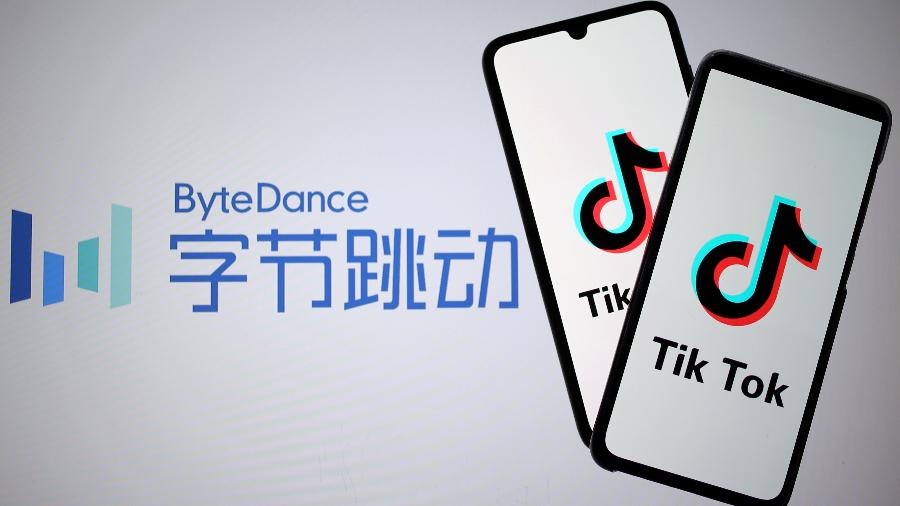 Logos do TikTok e de sua empresa dona, a chinesa ByteDance - Dado Ruvic/Reuters