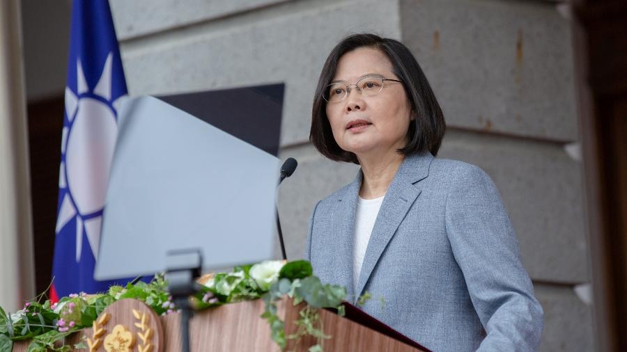20.05.2020 - A presidente de Taiwan, Tsai Ing-wen, ao tomar posse para seu segundo mandato - Taiwan Presidential Office/Divulgação