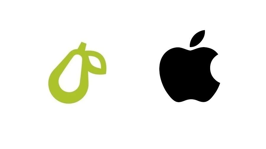 Logotipo do app Prepear (que é uma pera) ao lado do logotipo da Apple - Reprodução