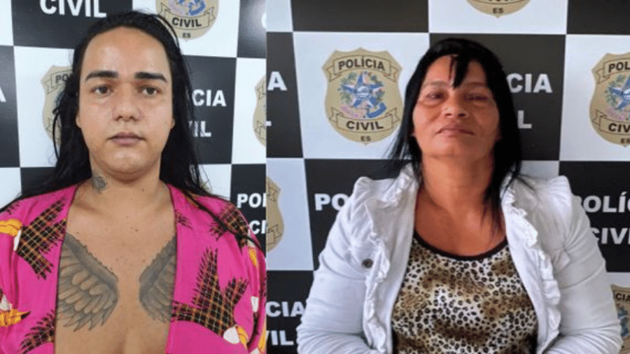 Bruna Hoffman (esquerda), de 26 anos, e a mãe, Lucineia Pereira da Silva, de 50, foram presas pela polícia capixaba - Divulgação/PCES