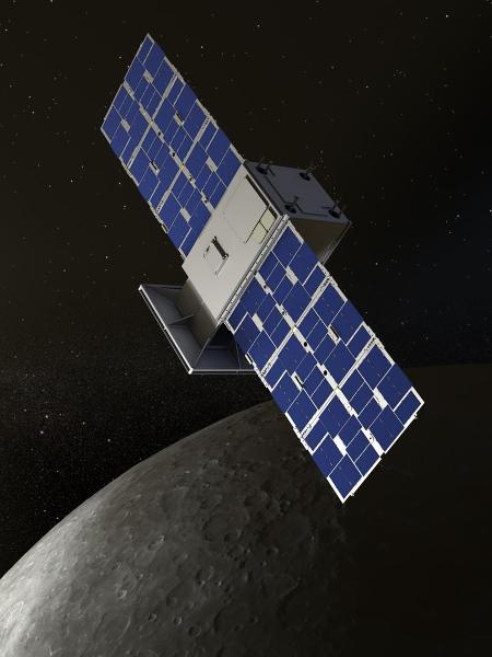 Ilustração representativa do satélite Capstone, da Nasa, parte da missão Artemis 1 - Daniel J. Rutter/Nasa
