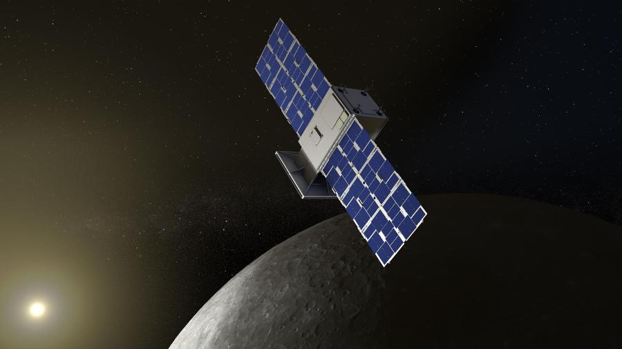 Ilustração representativa do satélite Capstone, da Nasa, que irá se estabelecer em uma nova órbita lunar - Daniel J. Rutter/Nasa