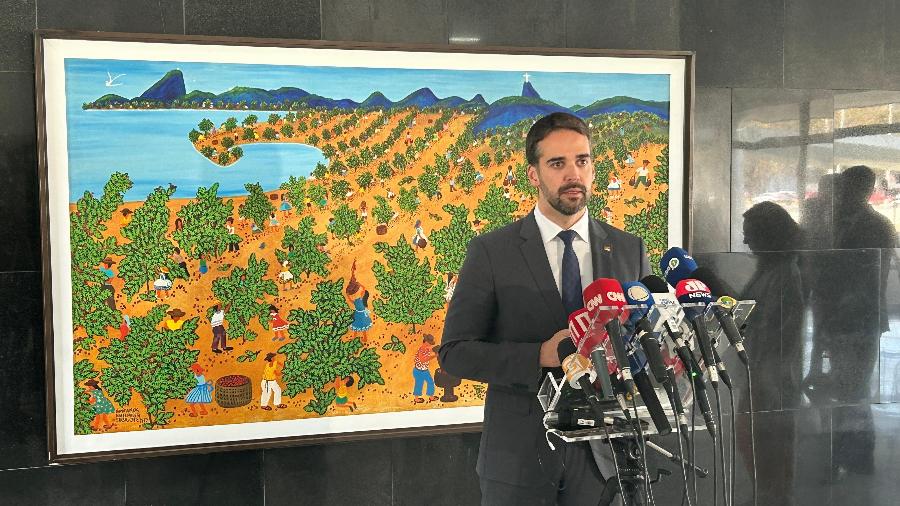 O governador do Rio Grande do Sul, Eduardo Leite (PSDB), em entrevista no Palácio do Planalto