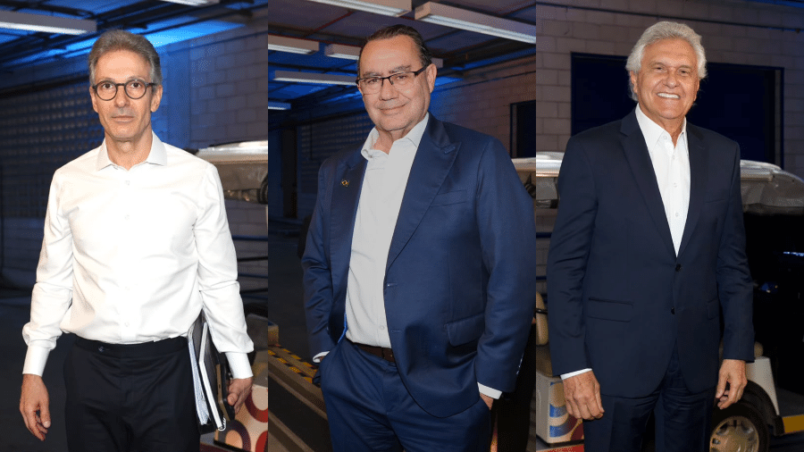 Romeu Zema (Novo), Augusto Cury (Avante) e Ronaldo Caiado (PSD) chegam á Globo Romeu Zema (Novo), Augusto Cury (Avante) e Ronaldo Caiado (PSD) chegam á Globo